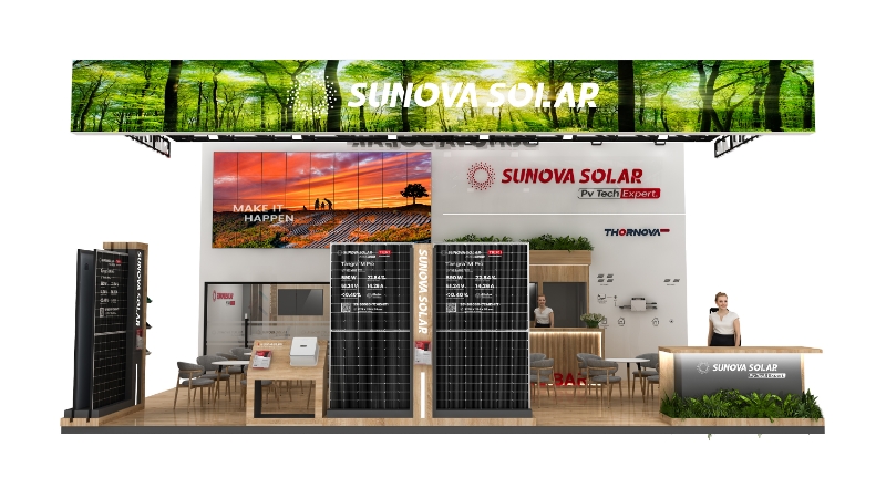 Sunova Solar's booth at Intersolar Brazil 2024